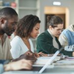 diverse students collaborating virtual lab