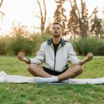 person meditating in a clean room